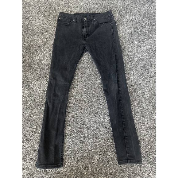 Levis 510 Jeans Mens 32x32 Black Slim Fit Tapered Leg Stretch Denim Pants - Picture 1 of 16